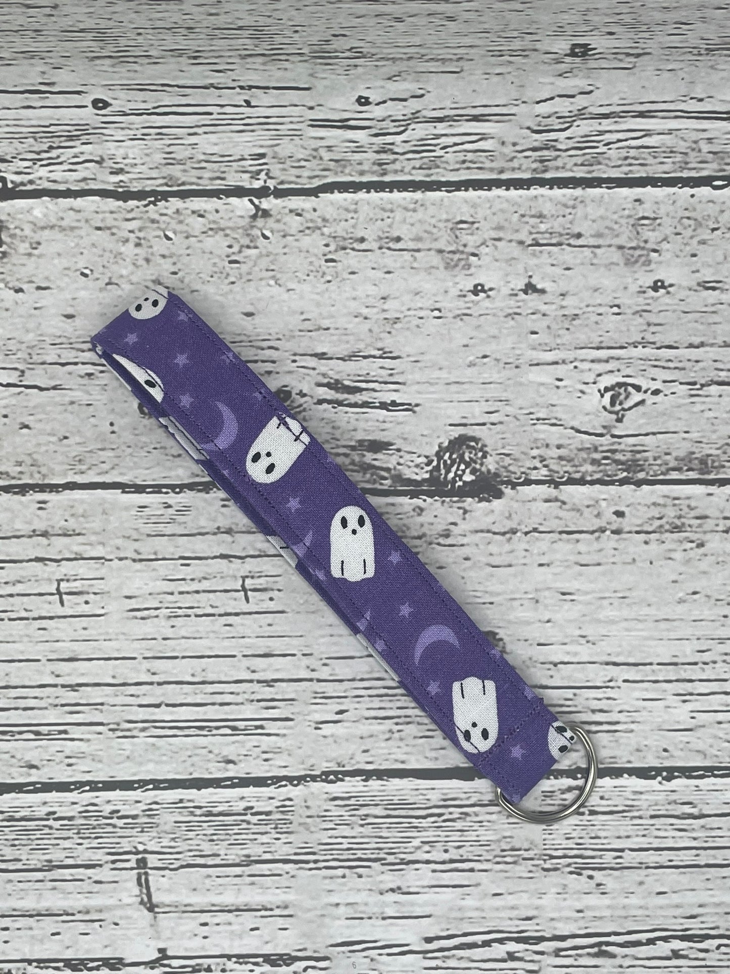 PURPLE GHOSTY SMALL WRISTLET KEY FOB LANYARD