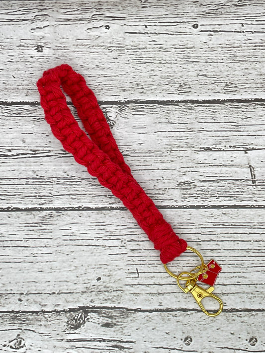 LUCKY RED BOX WRISTLET MACRAME KEY LANYARD